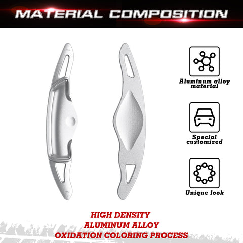 2x Aluminum Red Steering Wheel Paddle Shifter Extensions For Hyundai Genesis G70