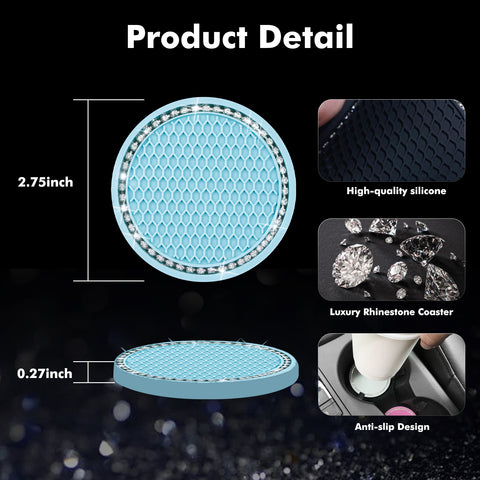 2.75 Inch Silicone Bling Car Cup Holder Insert Coaster Auto Interior Accessories