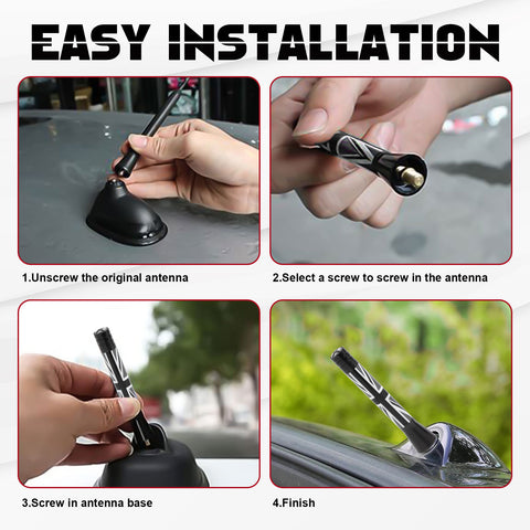 Xotic Tech Car Short/Long Antenna Union Jack Flag Checkerboard Theme Compatible with Mini Cooper All Models