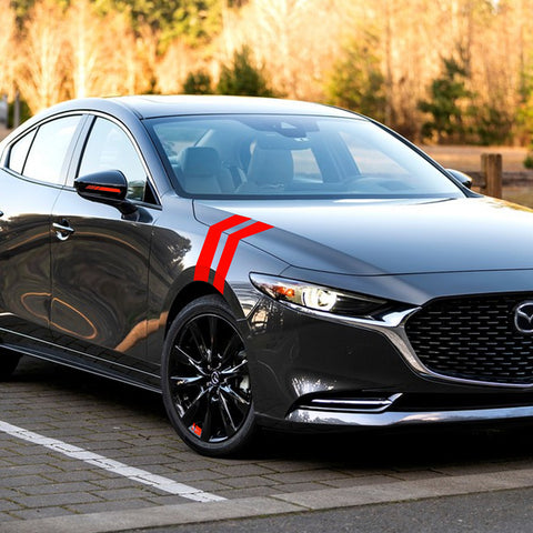 Universal For Auto Front Fender Hood + Rearview Mirror + Wheels Hub Rim Stickers