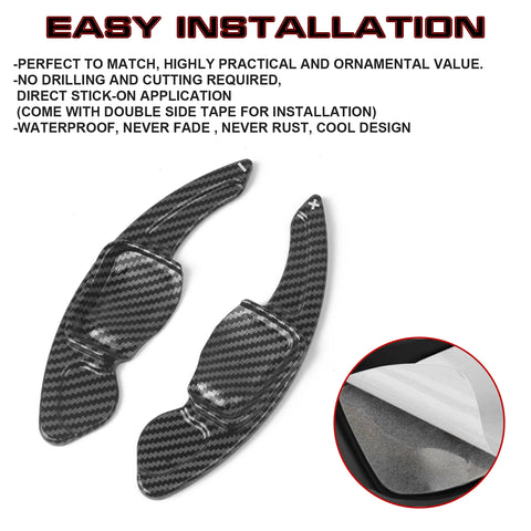 Carbon Fiber Pattern Steering Wheel Paddle Shifter Extension For VW Golf Beetle