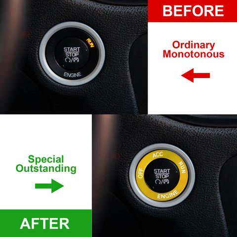 Red Engine Start Stop Button Switch Ring Cover Trim For Dodge Charger 2010-2022