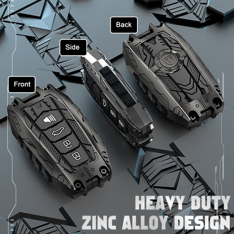 x xotic tech Mech Style Heavy Metal Key Fob Cover Compatible with Toyota Venza Sienna Tundra Prius RAV4 Land Cruiser Corolla Highlander Camry, Zinc Alloy Key Case Protector Shell Keychain(B-Style)