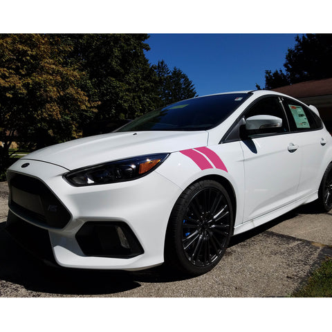 Blue Roll Front Hood Hash Mark Fender Racing Rally Stripes Sticker Vinyl Decal