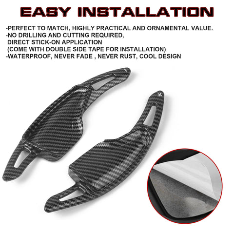 Carbon Fiber ABS Steering Wheel Paddle Shifter Extension For Chevy Camaro 2016+