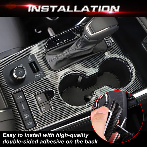 x xotic tech Center Console Gear Shift Water Cup Holder Cover Trim Compatible with Toyota Highlander 2020 2021 2022 L LE XLE XSE Limited Platinum Hybrid Car Interior Accessories