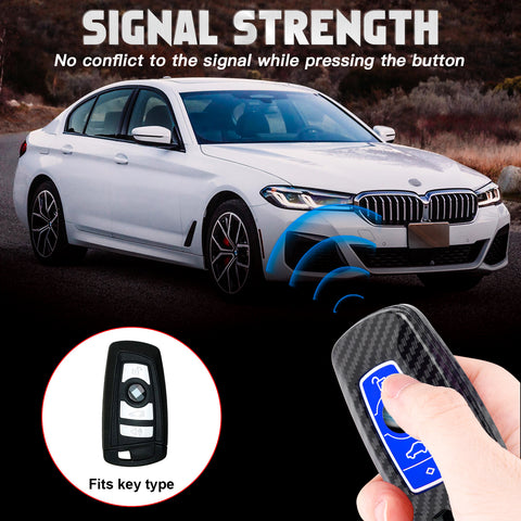 Silicone Button Cover Key Fob Holder Shell w/Key Ring For BMW 1 3 4 5 6 7 Series