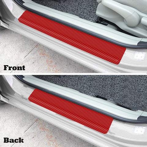 3D/4D Carbon Fiber Texture Door Sill Vinly Scratch Protection Cover Sticker