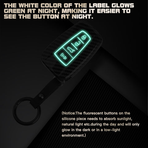 For RAV4 Camry Corolla Glossy Carbon Fiber Pattern Silicone Button Key Fob Skin