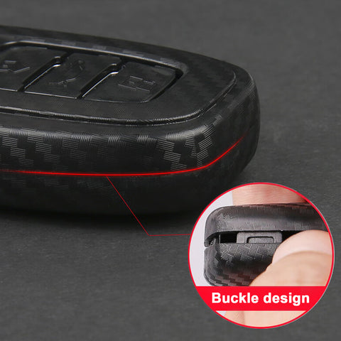 Xotic Tech Matte Black Carbon Fiber Pattern Hard Shell Key Fob Cover Case Compatible with Audi A3 A6 A7 A8 Q7 Q8 E-Tron S3 S6 RS6 RS7 S6 S7 SQ7 SQ8 3-Button Smart Keyless Entry Key Protector