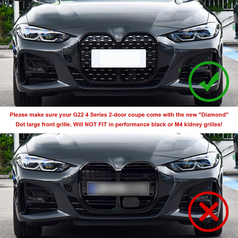 Tri-Colored Front Kidney Grille Insert Trim For BMW 4 Series G22 G23 2021-up