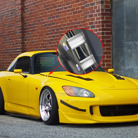 4Sets Steel Bulkhead Riser Kit, Engine Motor Hood Vent Spacer Riser, 1 inch 8mm Aluminum Alloy Engine Hood Ventilation Spacer for Auto Engine Turbo Swap