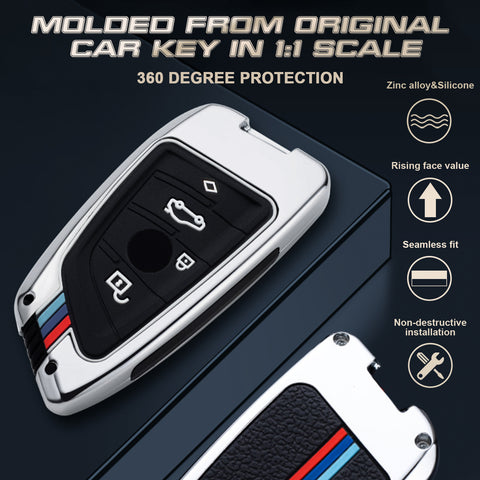 Hard Zinc Alloy Remote Control Key Shell Case For BMW 2 3 5 6 7 Series X1 X2 X3 X5 X6