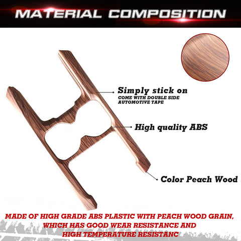 x xotic tech Center Console Cup Holder Panel Trim, Peach Wood Grain ABS Interior Decoration Mouldings Stripe Cover Compatible with Honda CRV 2021 2022