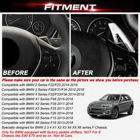 Silver Aluminum Paddle Shifter Extension Kit For BMW 3 4 Series F22 F30 F31 F32
