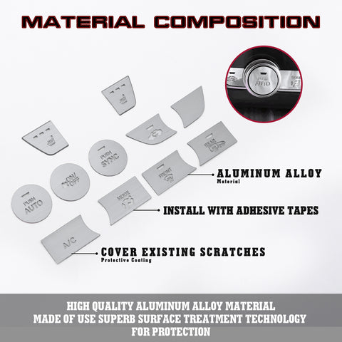 Red Aluminum Center Console Dashboard Switch Cover Trim For Honda Accord 2018-21