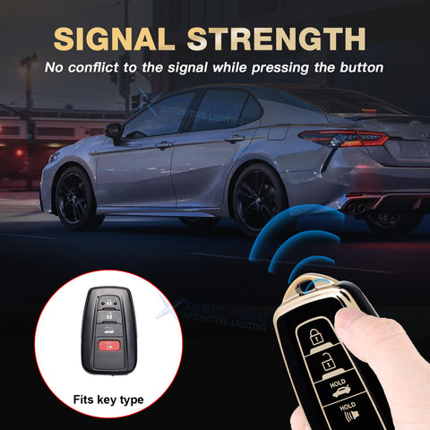 Green TPU Full Seal Remote Control Key Fob Cover For Toyota Camry C-HR 2018-UP