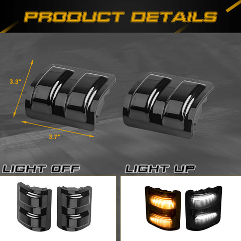 Smoked Lens Amber LED Side Mirror Marker Lights For 2008-16 Ford F250 F350 F450
