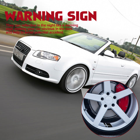 6Pcs Black Car Reflective Sporty Racing Style Tire Rim Stickers For 18-21 Inch Wheels