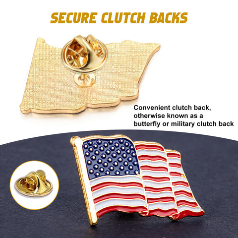 LOT OF AMERICAN FLAG GOLD LAPEL PINS United States USA Hat Tie Tack Badge Pin