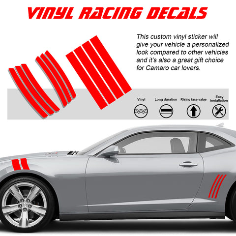 Racing Style Side Vent Fender Stripes Decal Cover For Chevrolet Camaro 2010-15