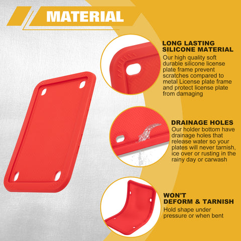 x xotic tech Motorcycle Silicone License Plate Frames, Motorbike License Plate Holder, Rust Proof, Rattle Proof, Weather Proof