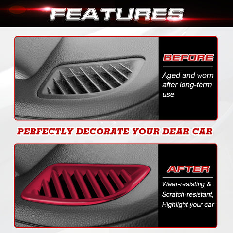 x xotic tech 2Pcs Center Console Air Conditioning Dashboard Air Vent Cover Trim Compatible with Toyota Highlander 2020-up Interior Decoration Car Accessories