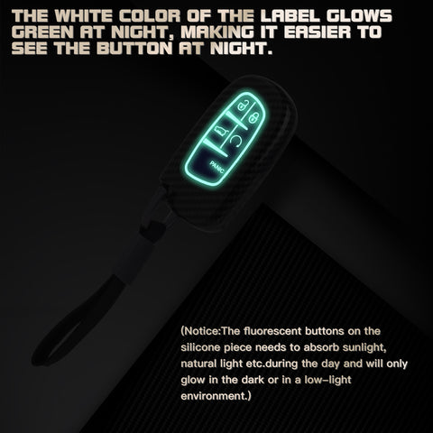 Glossy Carbon Fiber Style Remote Key Fob Shell+ Keychain For Jeep Grand Cherokee Compass