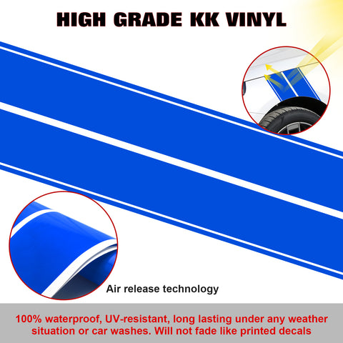 x xotic tech Fender Stripes Hash Marks KK Vinyl Decal Universal for Car Truck Sticker Racing Stripe 11"x23"