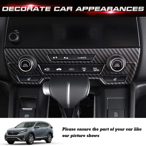 Carbon Fiber Look Console AC Climate Control CD Panel Cover For Honda CR-V 17-22