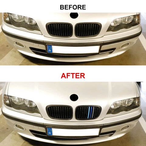 Tri-Colored Front Kidney Grille Strips Clip Cover For BMW 3 Series E46 1999-2001