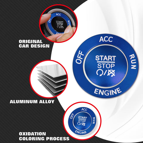 Keyless Engine Push Start Button & Surrounding Ring For Dodge Charger Challenger