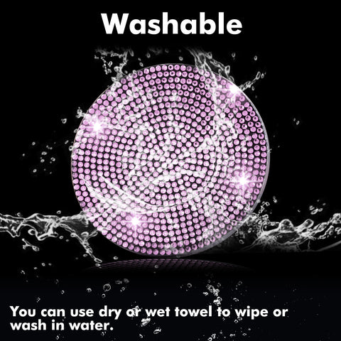 2pcs Cute Bling Car Cup Holder Coaster with Rhinestone Auto Interior Accessories