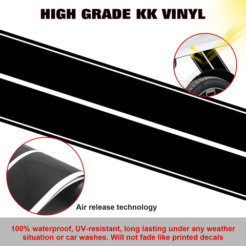 x xotic tech Fender Stripes Hash Marks KK Vinyl Decal Universal for Car Truck Sticker Racing Stripe 11"x23"