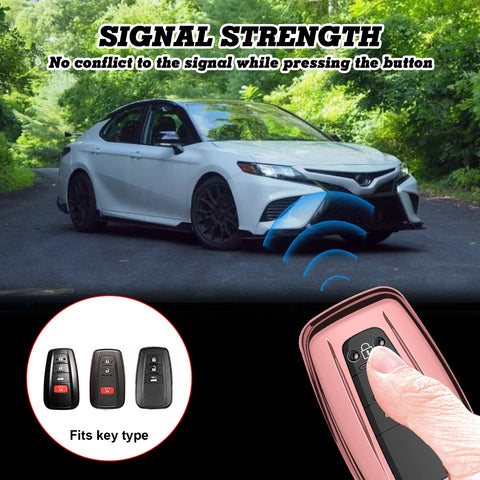 Blue / Black / Red / Rose Gold / Silver Full Protection Soft TPU Smart Key Fob Cover for Toyota Prius Prime GT 86 Camry Hybrid C-HR Corolla Hatchback RAV4 Avalon