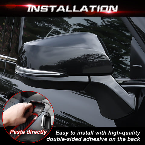 x xotic tech Carbon Fiber Style Rearview Mirror Cover Trim Molding Compatible with Toyota Highlander 2020+, Grand Highlander 2024+, RAV4 2019+, RAV4 Prime 2021+ ABS Car Decoration Exterior Accessories