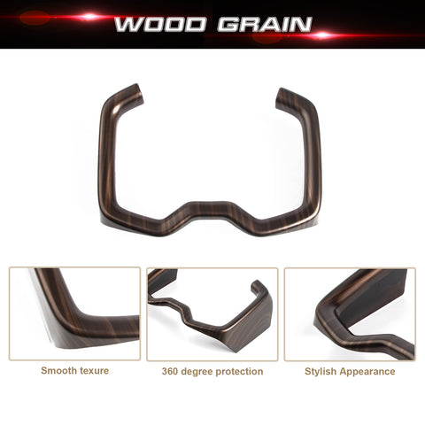 For Toyota RAV4 2019-2024 Wood Grain Water Cup Holder Frame Cover Trim 1X
