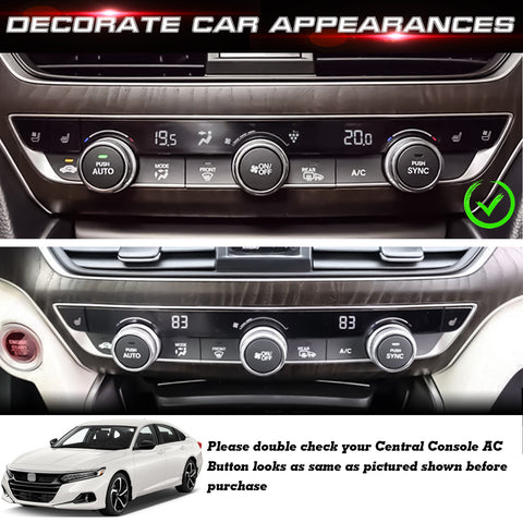 13Pcs Red Aluminum Center Dashboard Switch Cover Trim For Honda Accord 2018-2021