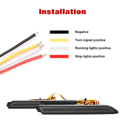 Xotic Tech Smoked Lens Rear Bumper Reflectors LED Brake Tail Light Lamps Scanning Driving Sequential Turn Signal Compatible with Toyota Sienna Matrix Venza Avalon or Lexus RC250 RC350 IS-F GX470 RX300