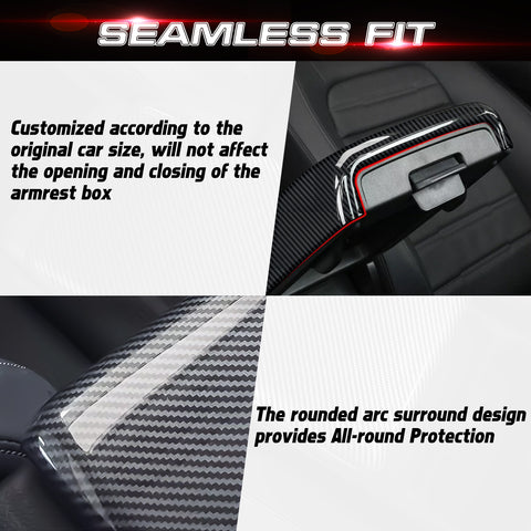 x xotic tech Center Console Armrest Box Panel Cover Protector, Carbon Fiber ABS, Compatible with Honda CR-V CRV 2023-up Interior Accessories