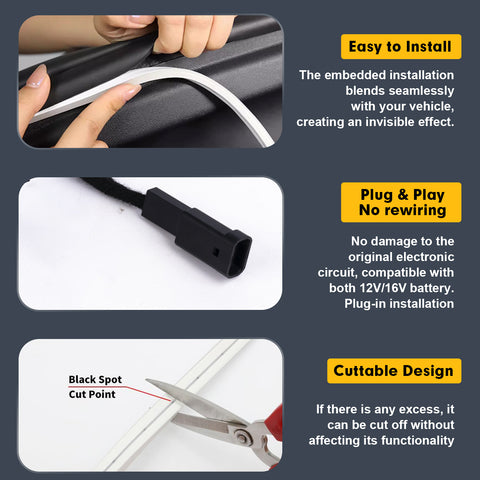 For Tesla Model S X 2021-2024 Front Trunk Led Flexible Ambient Lights Decoration