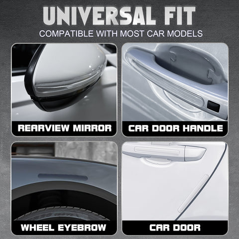 3D Blue Carbon Fiber Style Door Handle Guard Film Strip Stickers Decor Universal