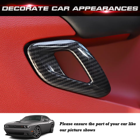 Car Interior Door Handle Cover Trim Accessories Decoration, Carbon Fiber Pattern, Compatible with Dodge Challenger 2015-up