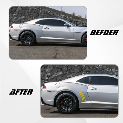 Xotic Tech 6pcs Car Body L&R Side Vent Insert Stripe Decal Vinyl Inlay Side Vent Gill Sticker Compatible with Chevrolet Camaro 2010-2015