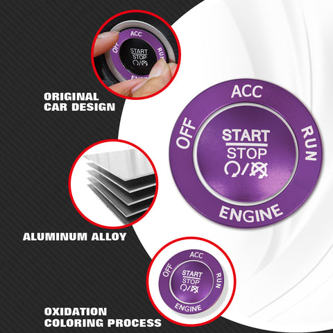 Keyless Engine Push Start Button & Surrounding Ring For Dodge Charger Challenger