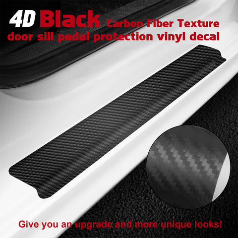 3D/4D Carbon Fiber Texture Door Sill Vinly Scratch Protection Cover Sticker