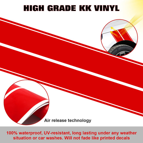 x xotic tech Fender Stripes Hash Marks KK Vinyl Decal Universal for Car Truck Sticker Racing Stripe 11"x23"