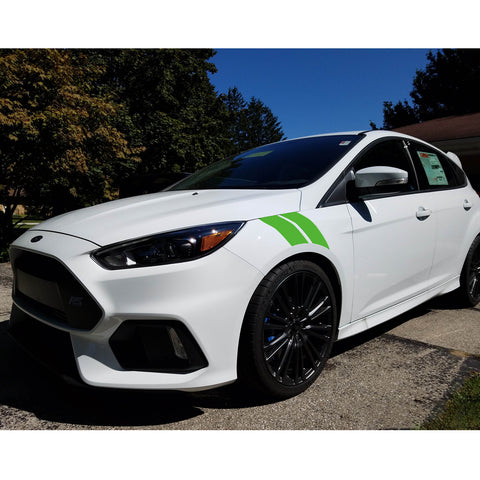 Blue Roll Front Hood Hash Mark Fender Racing Rally Stripes Sticker Vinyl Decal