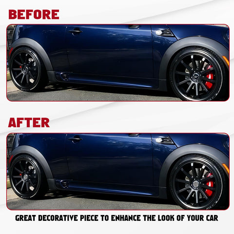 4x Black/Grey Union Jack UK Flag Style Wheel Center Cap Covers For MINI Coopers