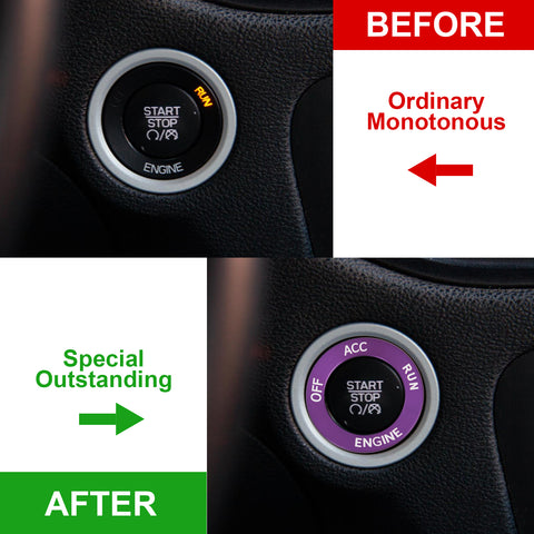 Red Engine Start Stop Button Switch Ring Cover Trim For Dodge Charger 2010-2022